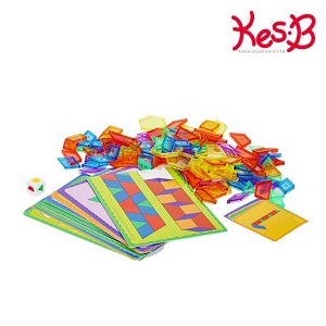 33013-[캐스B]튼튼 창의놀이투명패턴블럭(2413) 도형맞추기 모양만들기 퍼즐 블럭 블록 수세기 영어학습